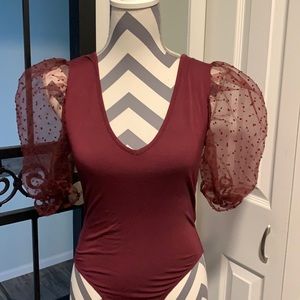 Puff sleeve bodysuit